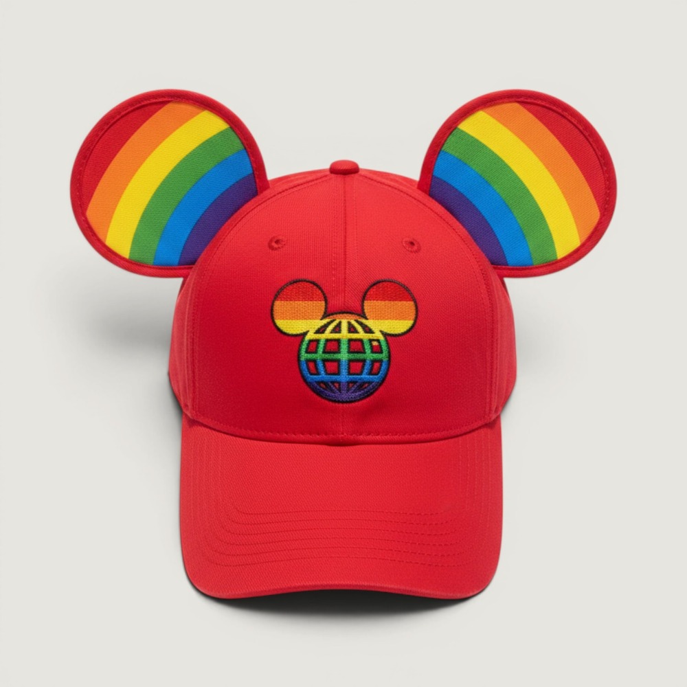 Disney Parks 2018 Pride Rainbow Mickey Ears Adult Hat Red Walt‎ Disney World